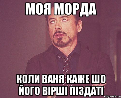 Моя морда Коли ваня каже шо його вірші піздаті, Мем твое выражение лица