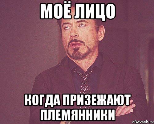 Моё лицо когда призежают племянники, Мем твое выражение лица