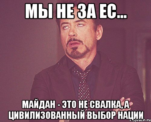 Мы не за ЕС... Майдан - это не свалка, а цивилизованный выбор нации, Мем твое выражение лица