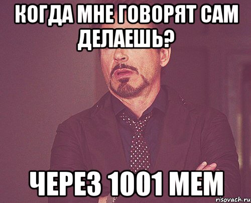 Когда мне говорят сам делаешь? через 1001 мем, Мем твое выражение лица