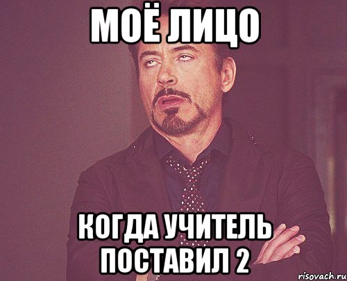 Моё лицо когда учитель поставил 2, Мем твое выражение лица