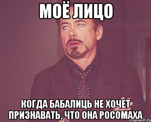 МОЁ ЛИЦО КОГДА БАБАЛИЦЬ НЕ ХОЧЕТ ПРИЗНАВАТЬ, ЧТО ОНА РОСОМАХА, Мем твое выражение лица