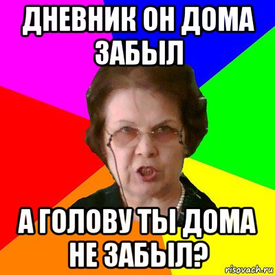 Дневник он дома забыл а голову ты дома не забыл?, Мем Типичная училка