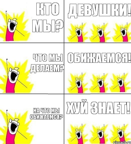 кто мы? девушки! что мы делаем? обижаемся! на что мы обижаемся? хуй знает!, Комикс кто мы