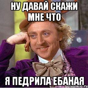 ну давай скажи мне что я педрила ебаная, Мем Ну давай расскажи (Вилли Вонка)
