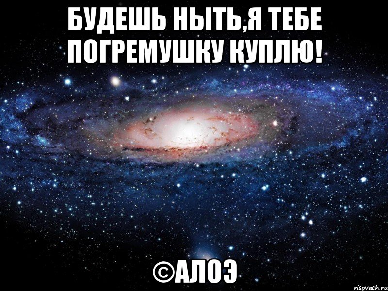 Будешь ныть,я тебе погремушку куплю! ©АлоЭ, Мем Вселенная