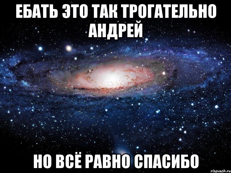 Ебать это так трогательно Андрей Но всё равно спасибо, Мем Вселенная