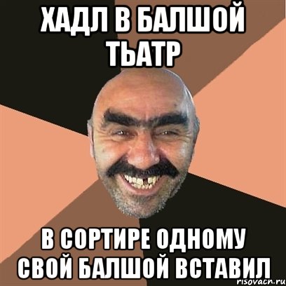 хадл в балшой тьатр в сортире одному свой балшой вставил, Мем Я твой дом труба шатал