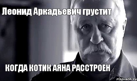 Леонид Аркадьевич грустит КОГДА КОТИК АЯНА РАССТРОЕН, Мем Не огорчай Леонида Аркадьевича