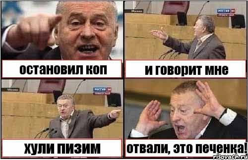 остановил коп и говорит мне хули пизим отвали, это печенка!, Комикс жиреновский