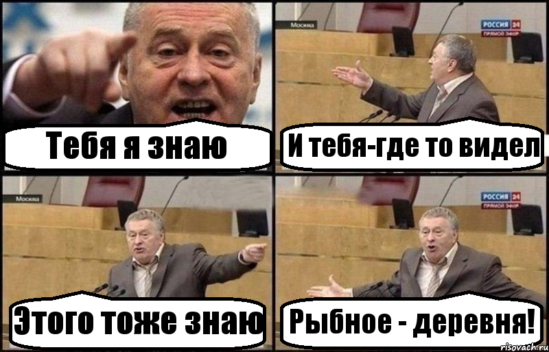 Тебя я знаю И тебя-где то видел Этого тоже знаю Рыбное - деревня!, Комикс Жириновский