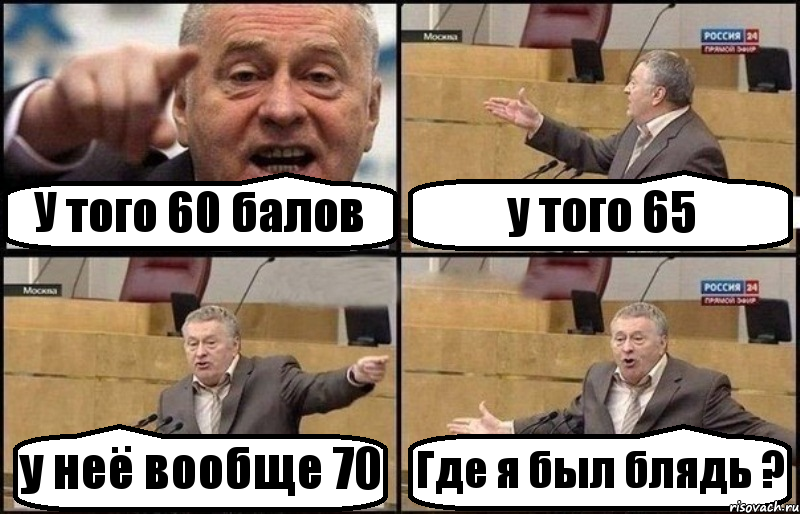 У того 60 балов у того 65 у неё вообще 70 Где я был блядь ?, Комикс Жириновский