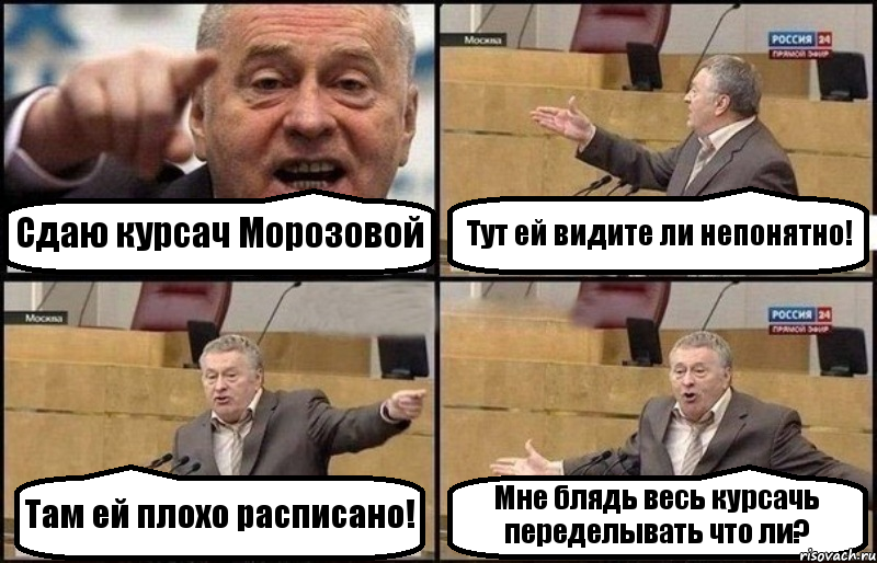 Сдаю курсач Морозовой Тут ей видите ли непонятно! Там ей плохо расписано! Мне блядь весь курсачь переделывать что ли?
