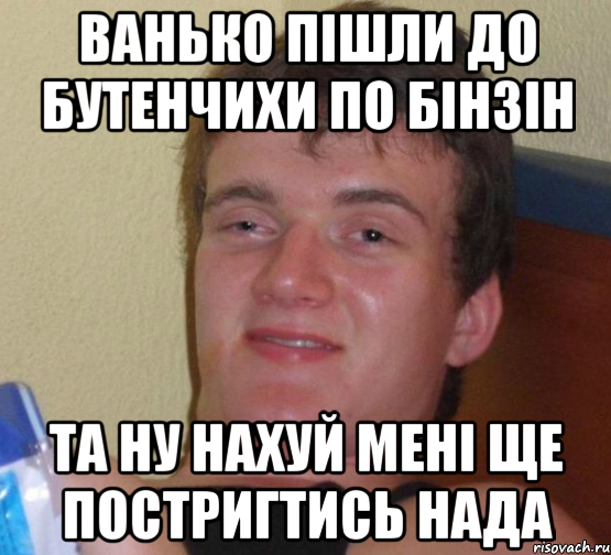 ванько пішли до бутенчихи по бінзін ТА НУ НАХУЙ МЕНІ ЩЕ ПОСТРИГТИСЬ НАДА, Мем 10 guy (Stoner Stanley really high guy укуренный парень)