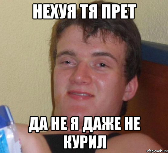 нехуя тя прет да не я даже не курил, Мем 10 guy (Stoner Stanley really high guy укуренный парень)