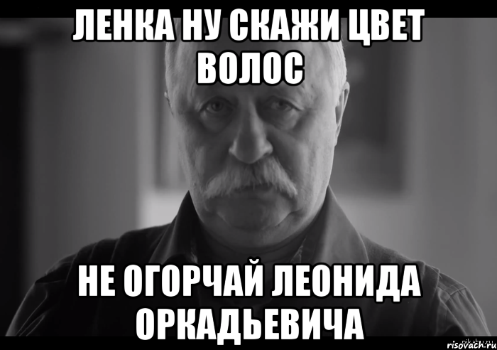 ленка ну скажи цвет волос не огорчай Леонида оркадьевича, Мем Не огорчай Леонида Аркадьевича