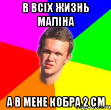 В всіх жизнь маліна а в мене кобра 2 см