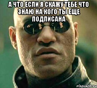 а что если я скажу тебе что знаю на кого ты еще подписана , Мем  а что если я скажу тебе