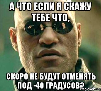 А что если я скажу тебе что, Скоро не будут отменять под -40 градусов?, Мем  а что если я скажу тебе