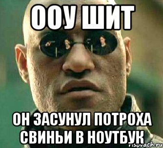 ооу шит он засунул потроха свиньи в ноутбук, Мем  а что если я скажу тебе