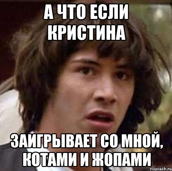 А что если Кристина заигрывает со мной, котами и жопами, Мем А что если (Киану Ривз)