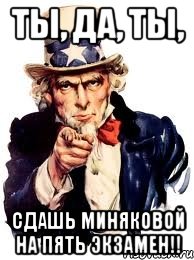 Ты, да, ты, сдашь Миняковой на пять экзамен!!, Мем а ты