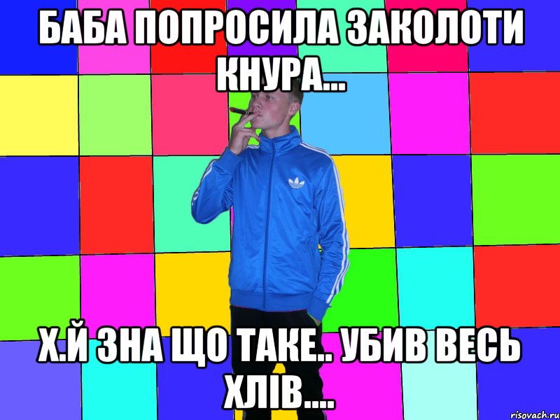 Баба попросила заколоти кнура... Х.й зна що таке.. убив весь хлів....