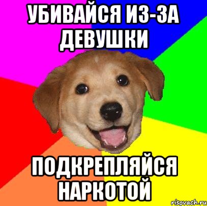 убивайся из-за девушки подкрепляйся наркотой, Мем Advice Dog