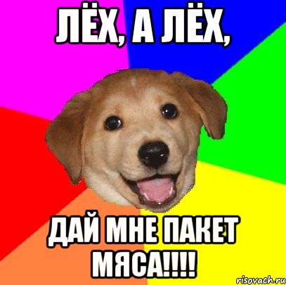 Лёх, а Лёх, дай мне пакет мяса!!!!, Мем Advice Dog