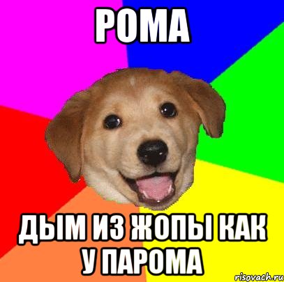 Рома дым из жопы как у парома, Мем Advice Dog