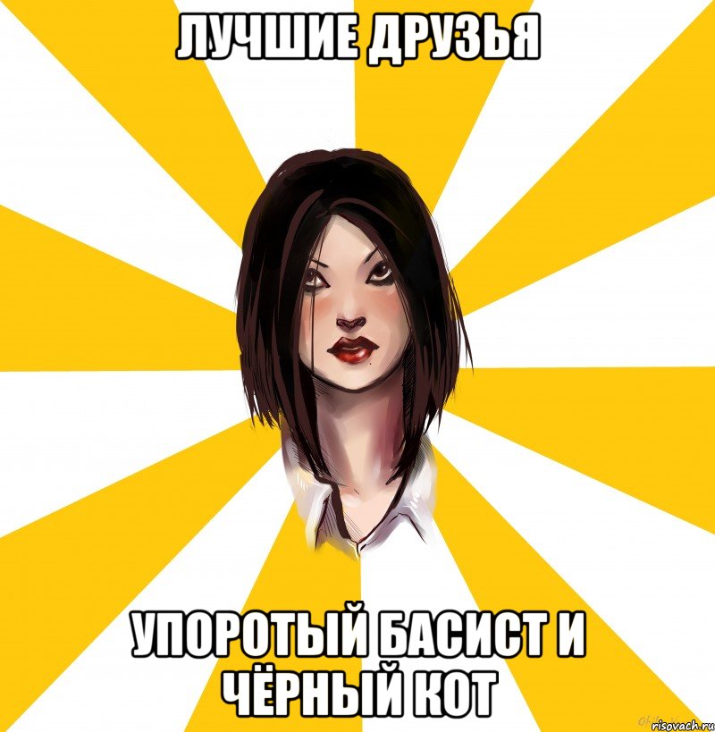 лучшие друзья упоротый басист и чёрный кот