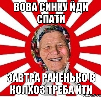 Вова синку йди спати завтра раненько в колхоз треба йти, Мем  бабуля