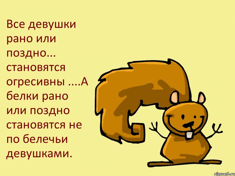 Все девушки рано или поздно... становятся огресивны ....А белки рано или поздно становятся не по белечьи девушками., Комикс  белка