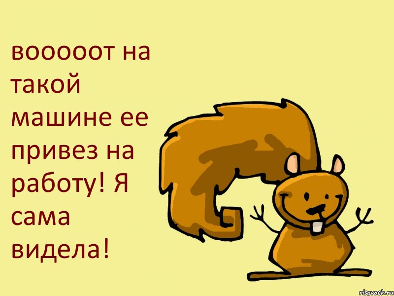 вооооот на такой машине ее привез на работу! Я сама видела!, Комикс  белка