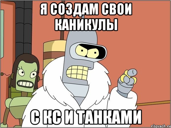 я создам свои каникулы с кс и танками, Мем Бендер