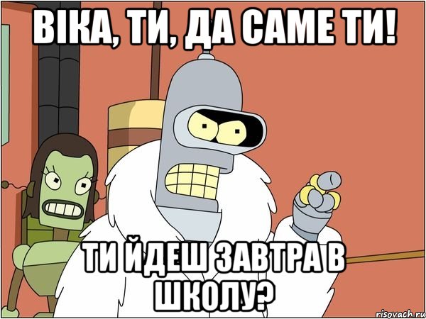 Віка, ти, да саме ти! Ти йдеш завтра в школу?, Мем Бендер
