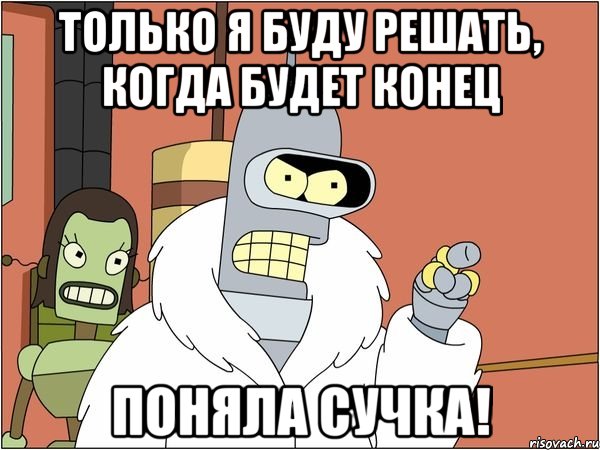 Только я буду решать, когда будет конец поняла сучка!, Мем Бендер