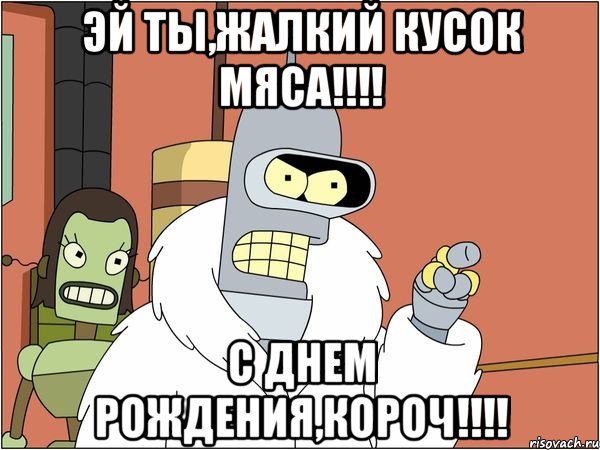 Эй ты,жалкий кусок мяса!!!! С днем рождения,короч!!!!, Мем Бендер