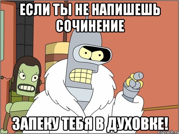 если ты не напишешь сочинение запеку тебя в духовке!, Мем Бендер