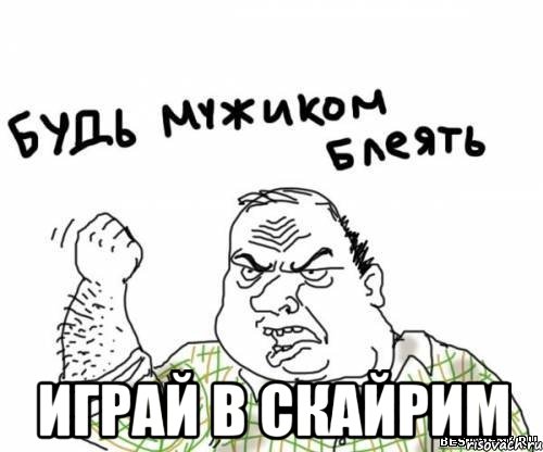  играй в скайрим, Мем блять