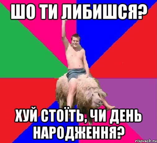 ШО ТИ ЛИБИШСЯ? ХУЙ СТОЇТЬ, ЧИ ДЕНЬ НАРОДЖЕННЯ?