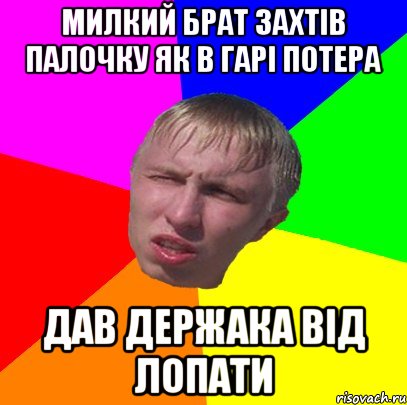 милкий брат захтів палочку як в гарі потера дав держака від лопати