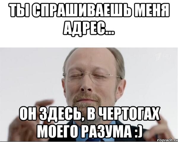 Ты спрашиваешь меня адрес... Он здесь, в чертогах моего разума :), Мем  чертоги разума