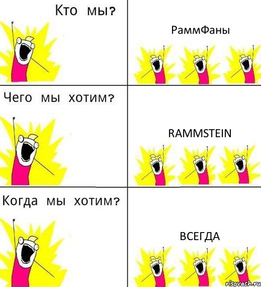 РаммФаны Rammstein Всегда, Комикс Что мы хотим