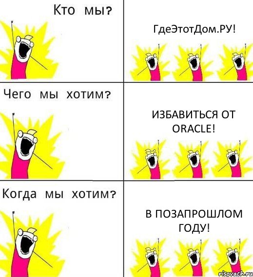ГдеЭтотДом.РУ! Избавиться от Oracle! В позапрошлом году!, Комикс Что мы хотим