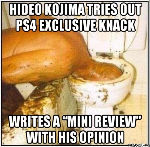 Hideo Kojima Tries Out PS4 Exclusive Knack Writes a “Mini Review” With His Opinion, Мем Дайвер