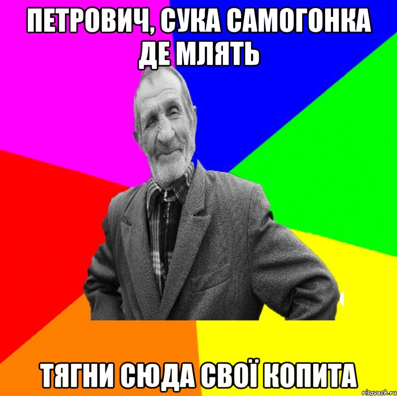 Петрович, сука самогонка де млять Тягни сюда свої копита, Мем ДЕД