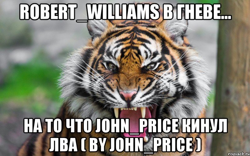 Robert_Williams в гневе... На то что John_Price кинул Лва ( by John_Price ), Мем ДЕРЗКИЙ ТИГР