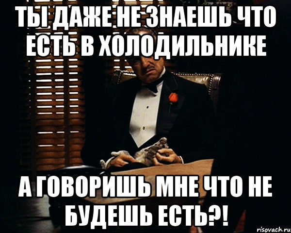 Ты даже не знаешь что есть в холодильнике А говоришь мне что не будешь есть?!, Мем Дон Вито Корлеоне