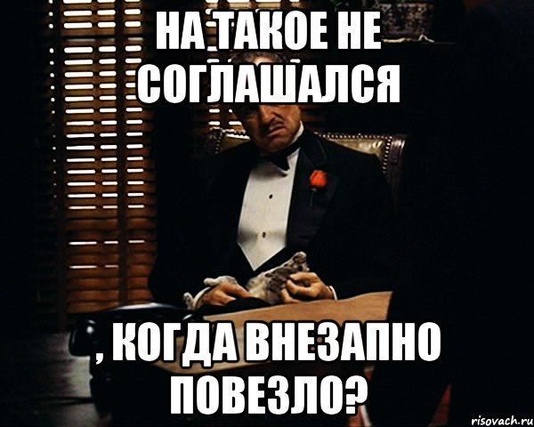 на такое не соглашался , когда ВНЕЗАПНО повезло?, Мем Дон Вито Корлеоне